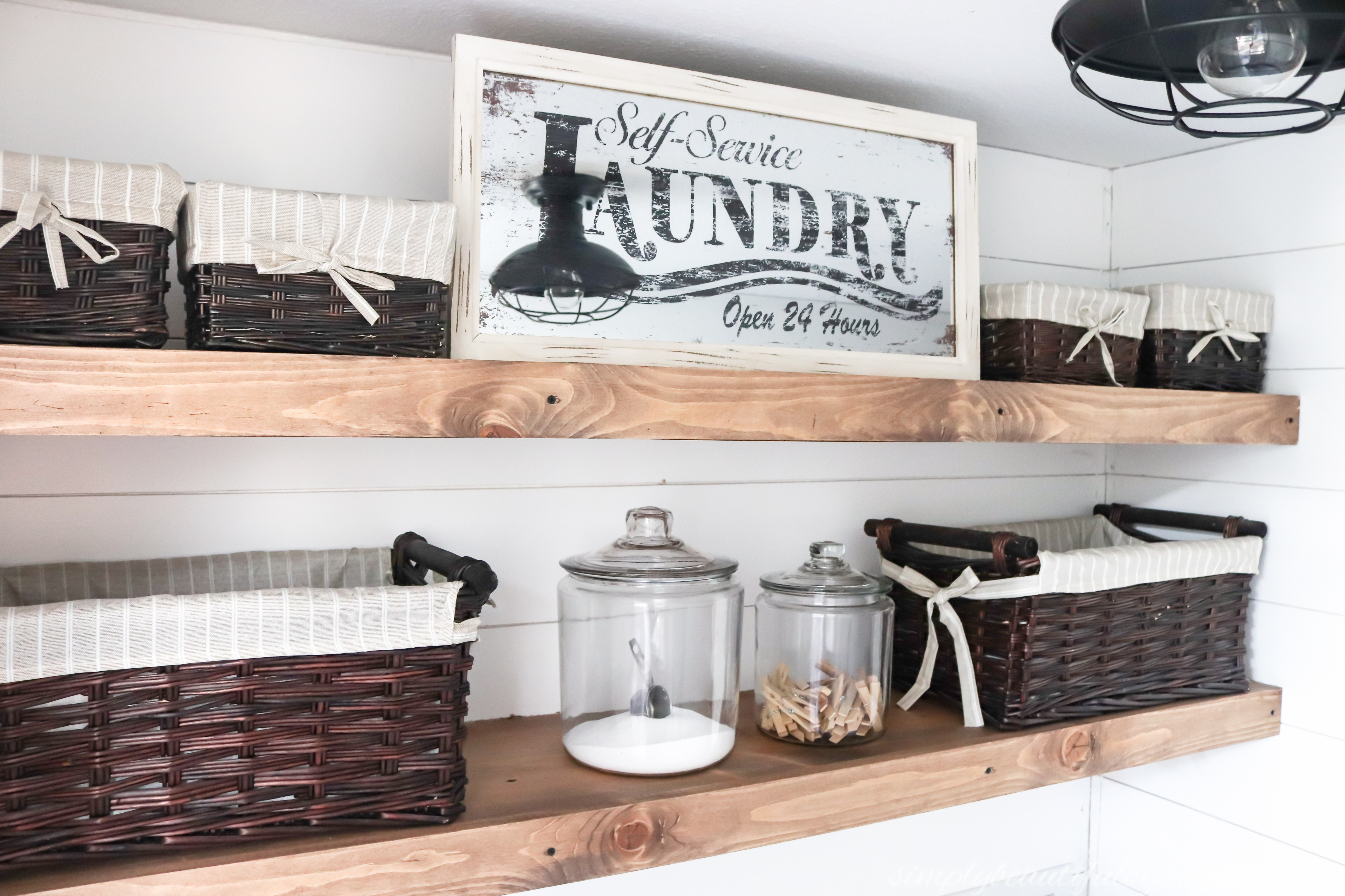 DIY Rustic Farmhouse Laundry Room Shelves | Simply ...