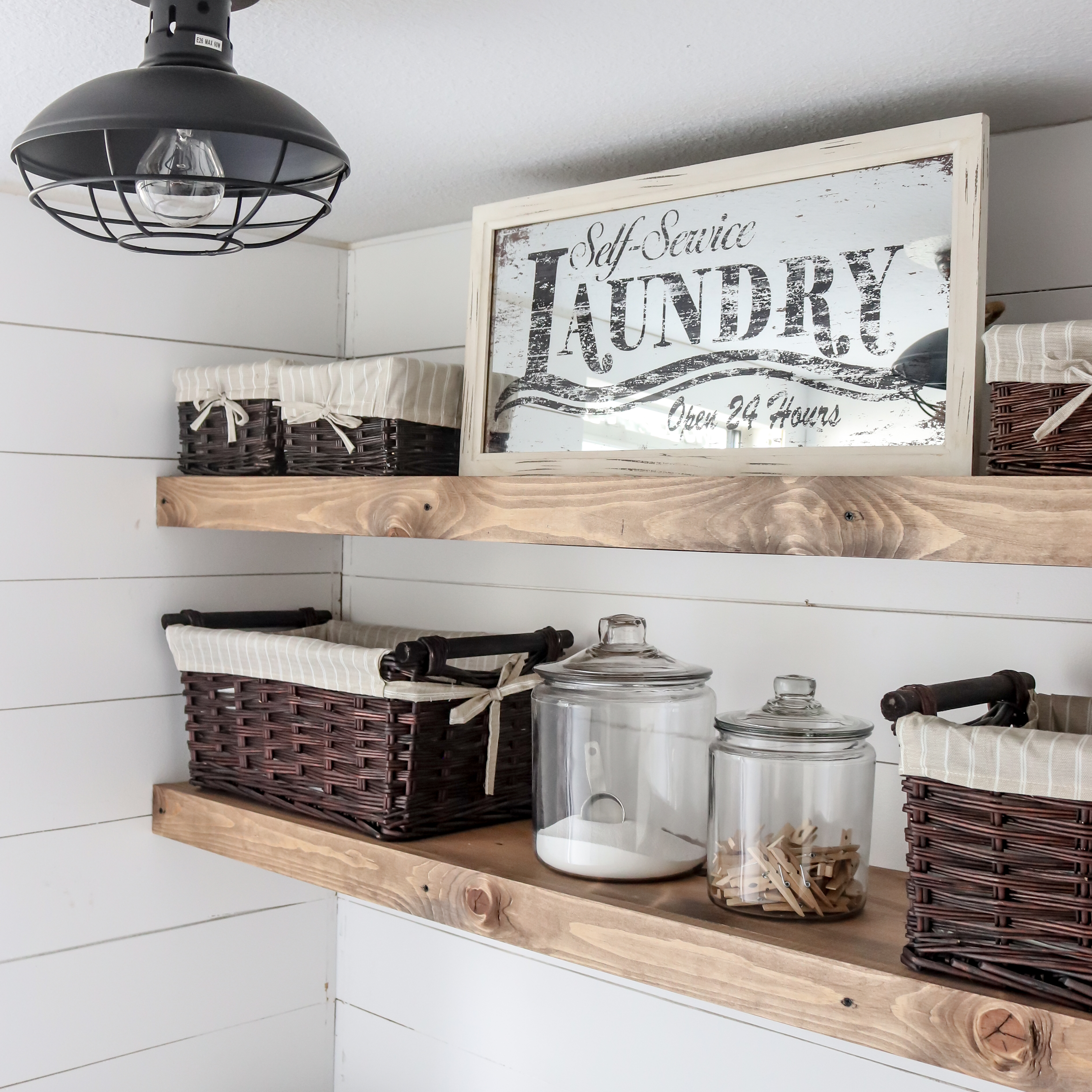 Rustic Wooden Shelves For Farmhouse style Decor