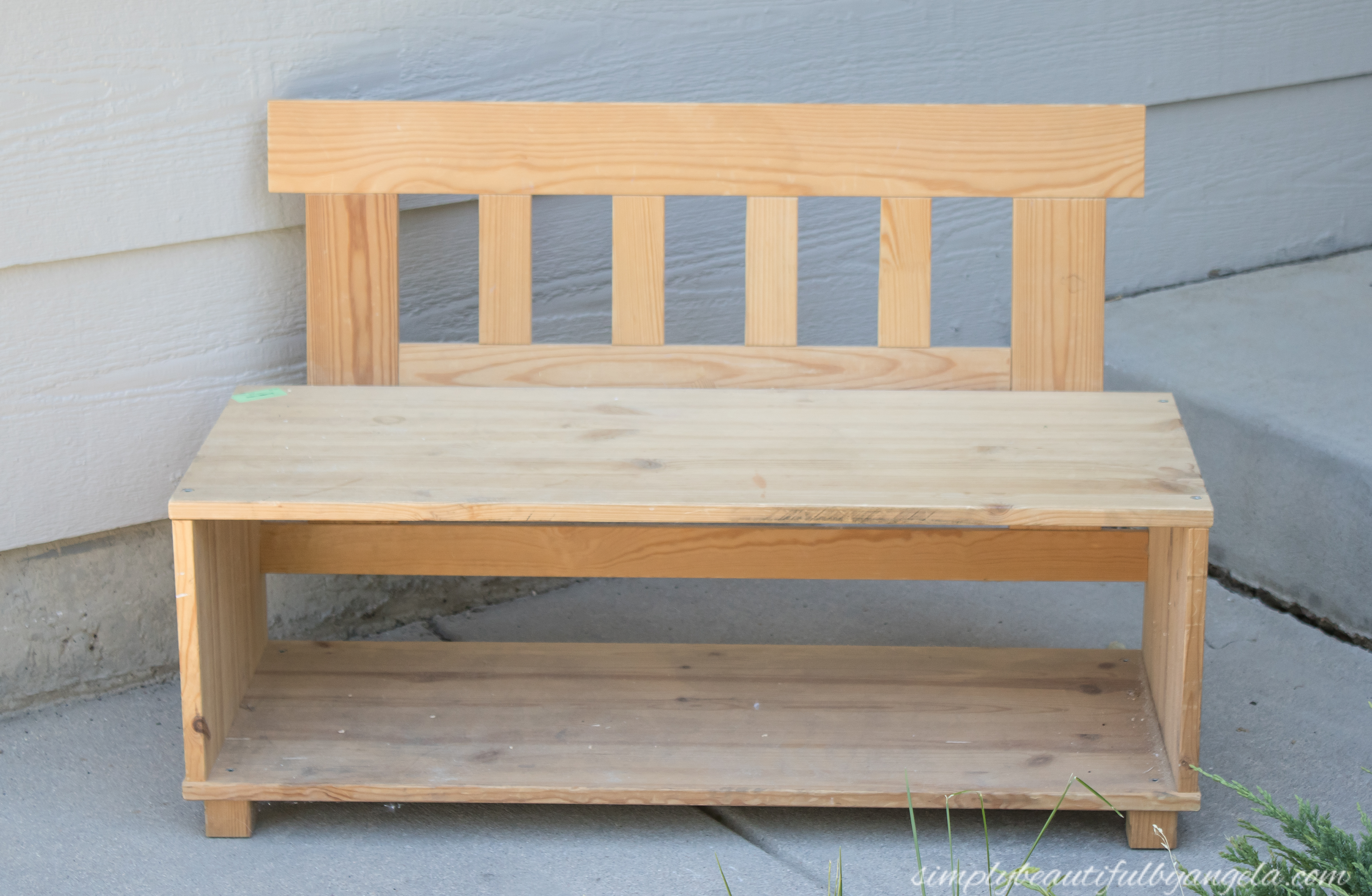 Kids Wood Bench Makeover   Kids Wood Bench Makeover 