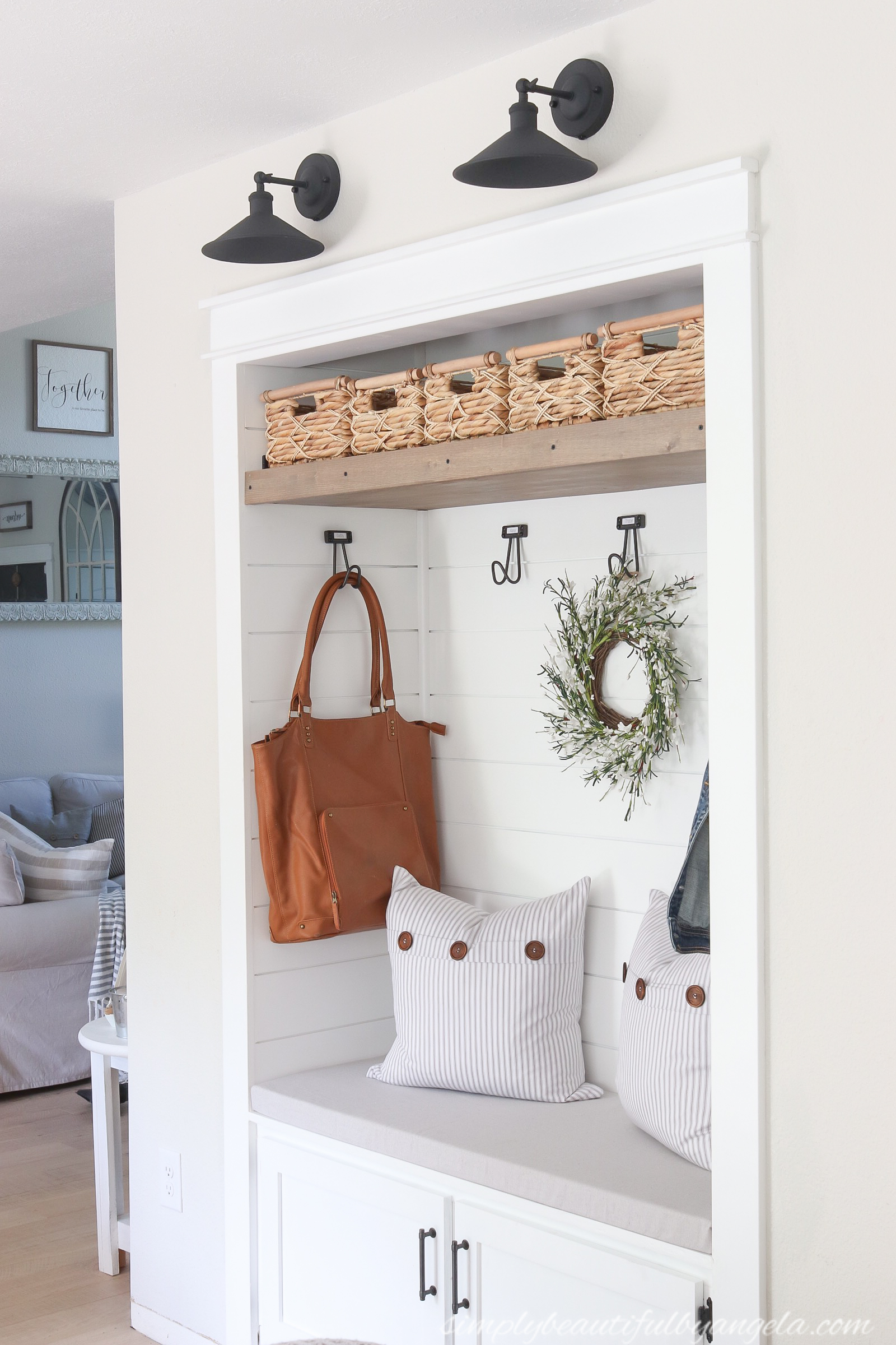 Pantry Turned Mudroom Nook Reveal