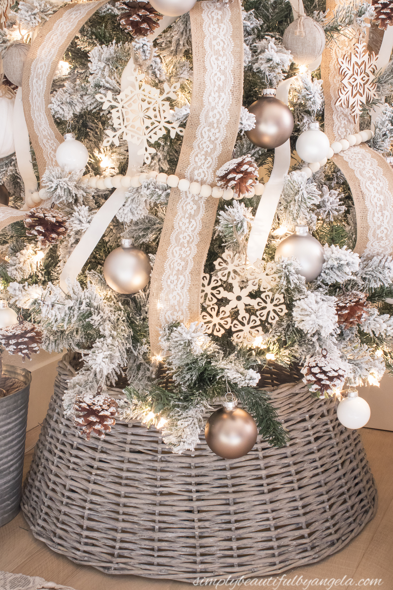 Cozy Neutral Bedroom Christmas Tree