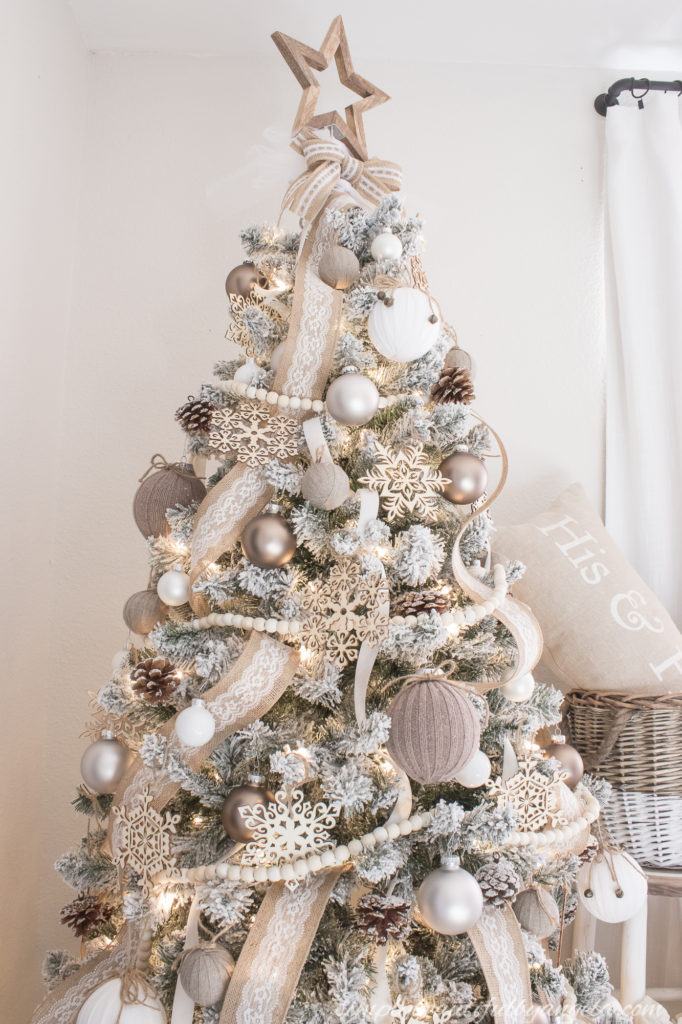 Cozy Neutral Bedroom Christmas Tree | Simply Beautiful By Angela