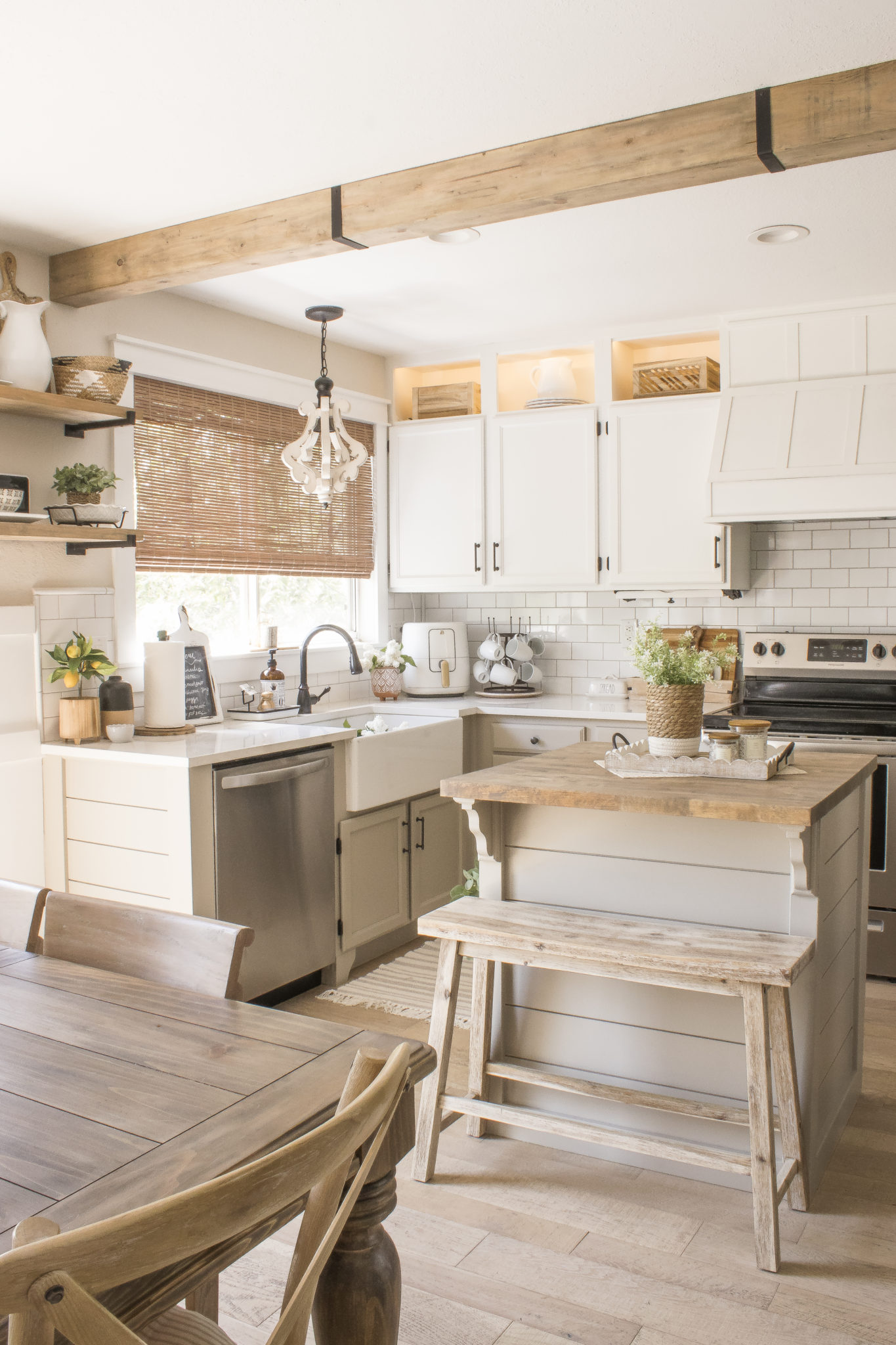 DIY Wood Ceiling Beam with Mitered Edges